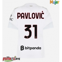 Camiseta AC Milan Strahinja Pavlovic #31 Visitante Equipación para mujer 2026-27 manga corta